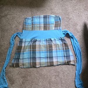Rue21 Blue and White Plaid Top